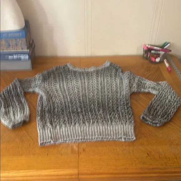 New York & Company Gray Open-Knit Sweater - Picture 4 of 13